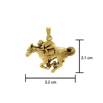 Horse racing Solid Gold Pendant GPD5825 - Jewelry